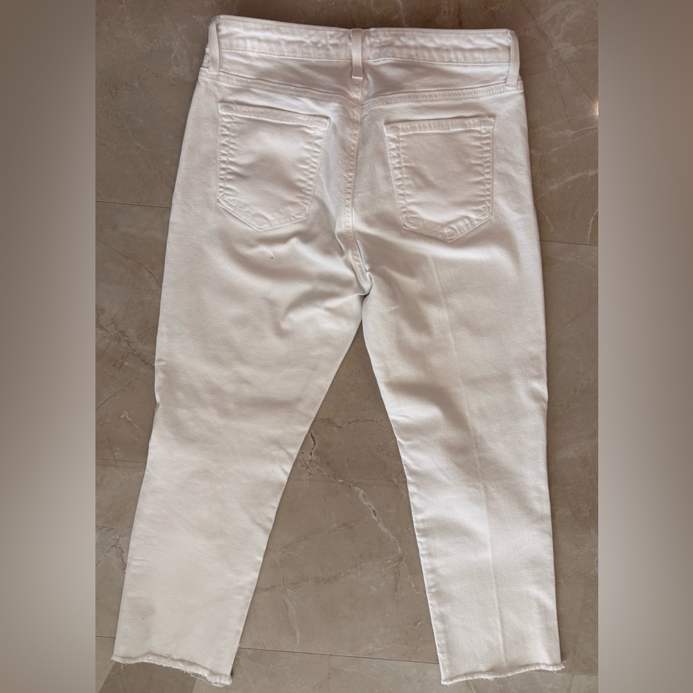 Just Black White Distressed Denim Mid Rise Skinny Jeans Size 27P Cotton Blend - Picture 2 of 8